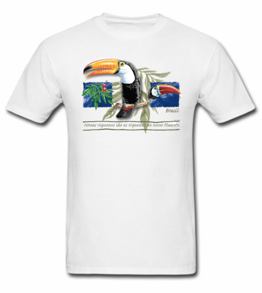 Camisa com estampa de aves silvestre