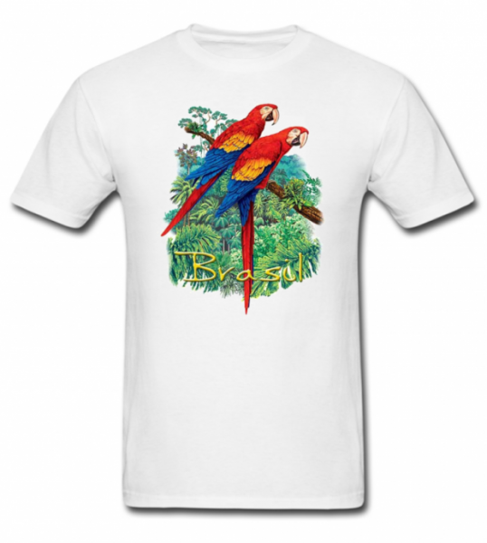 Camisa com estampa de aves silvestre